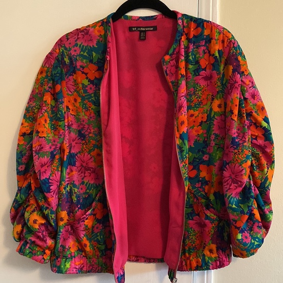 ZARA TRF Outerwear floral bomber zip up jacket - Picture 3 of 10